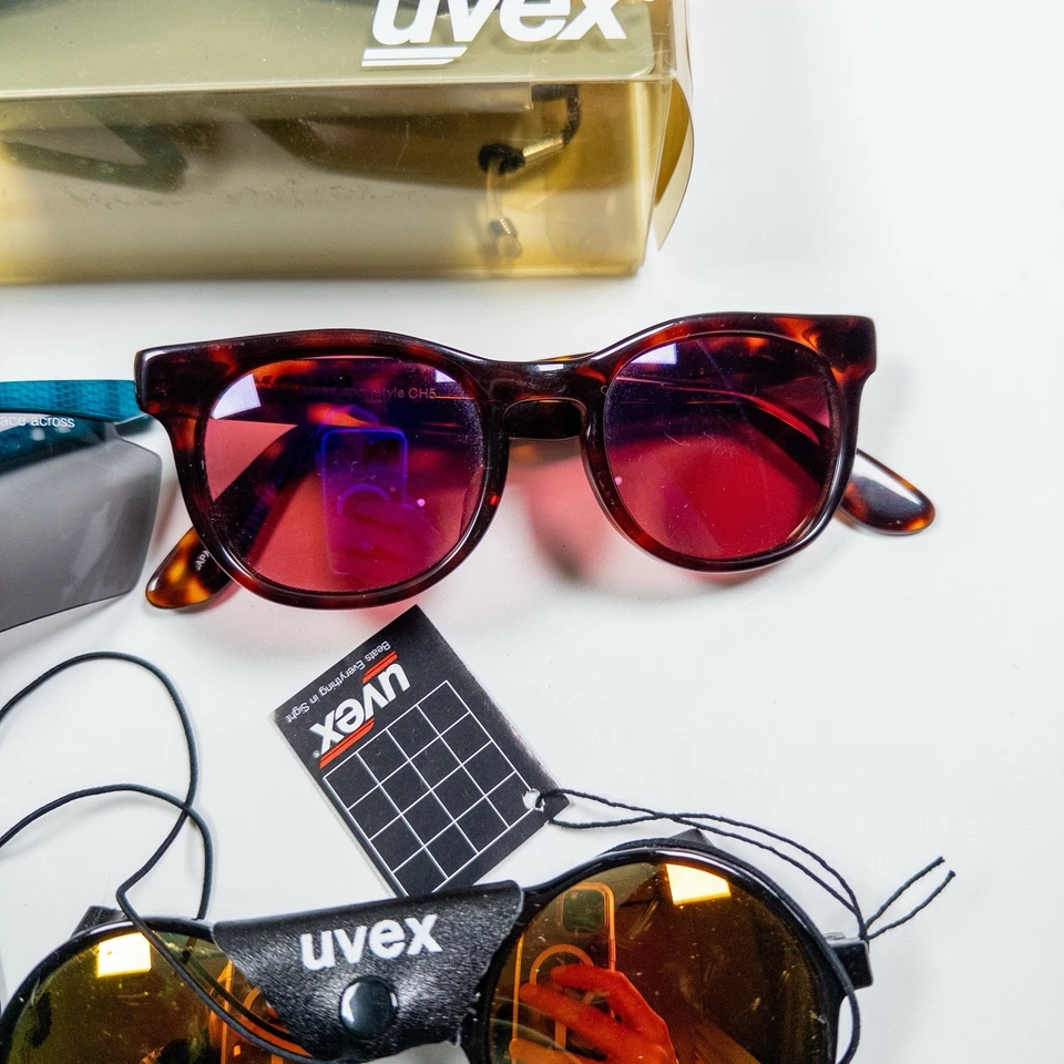 Lote de 6 gafas de sol Uvex vintage nuevas en caja años 80-90 gafas deportivas y de seguridad marco retro Foto 4 de 4