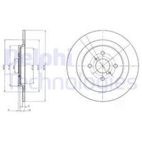 Delphi 2X Bremsscheibe Hinten Ø278 Mm Voll FüR Toyota Yaris NHP13_ NSP13_