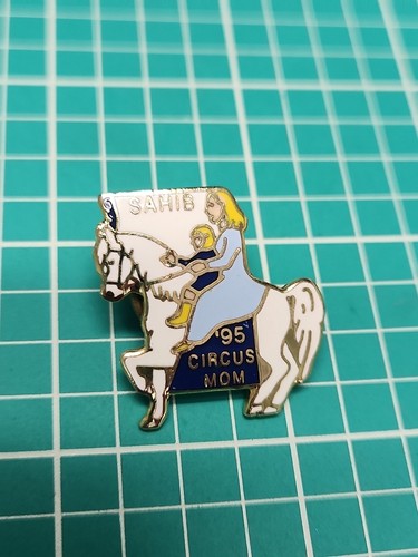 Vtg Freemason Masonic Shriner Sahib Temple 1995 Circus Mom Gold Tone Lapel Pin