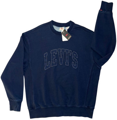 New LEVIS INDIGO M SWEATSHIRT GRAPHIC 100% COTTON LOGO NWT PRIORITY
