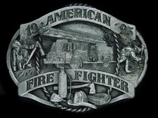 UC11112 VINTAGE 1995 AMERICAN FIRE FIGHTER COMMEMORATIVE BELT BUCKLE