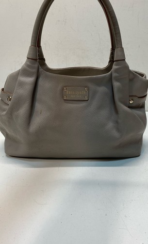 Kate Spade Gray Leather Satchel Top Handle Bag
