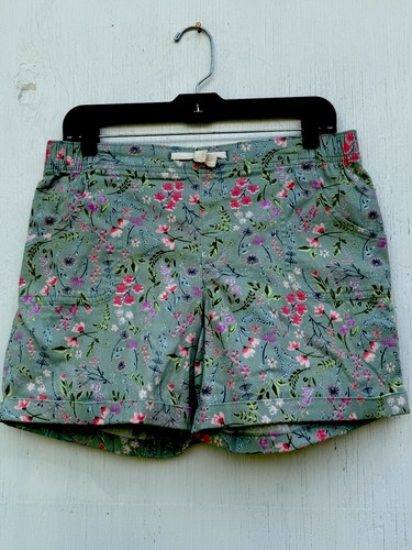 Wonder Nation Women’s Youth Shorts Summer Size XL 14-16 Floral Green - Picture 2 of 8