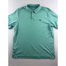 Tommy Bahama Mens Seafoam Green Supima Cotton Blend Marlin Polo Shirt Large
