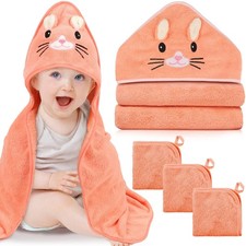 4 PCS Hooded Baby Towels, Soft Baby Towel, Absorbent Baby Bath Towel, Baby To...