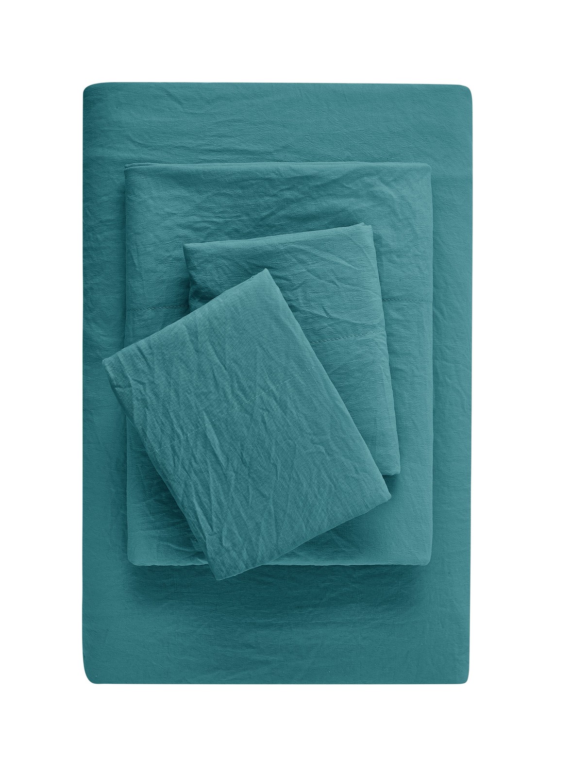Mainstays Washed Ultra Soft Microfiber Bed Sheet Set Queen Cool Water 4 Piece 4090₽