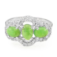 Cavill Silberring 925 Chrysopras 1,51Ct Ovaler Cabochon Damenring Elegant