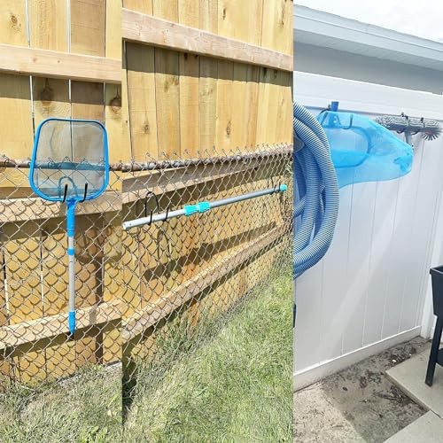 Non Rust Pool Pole Hangers - Ideal Pool Fence or Wall Mount Storage Hooks for 