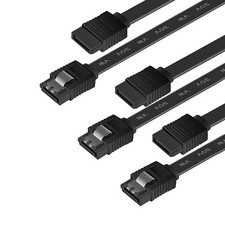 3 Pack SATA III Cable 18in 6Gbps Data Cable w Locking Latch for HDD SSD Drive