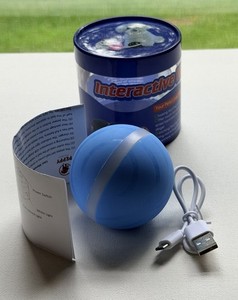 NEW NIB Interactive Wicked Pet Toy Ball - Blue W/USB Charging Cord