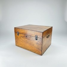 Coffre À Ménagère Argent / Argentier Bois Massif XIX EME 