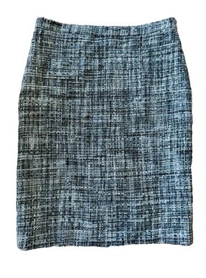 Vintage Moschino Cheap and Chic Metallic Tweed Wool-Blend Pencil Skirt Size 10 