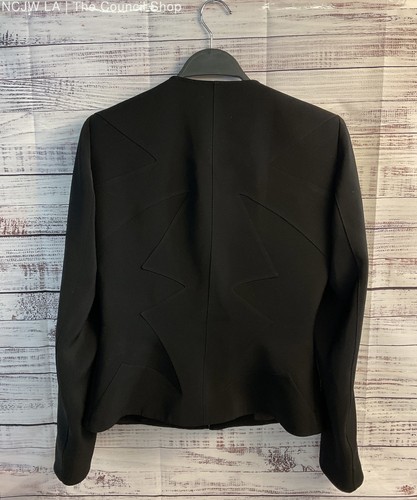 Vintage 90s Mugler Black 100% Polyester Blazer - Size Medium - Picture 3 of 5