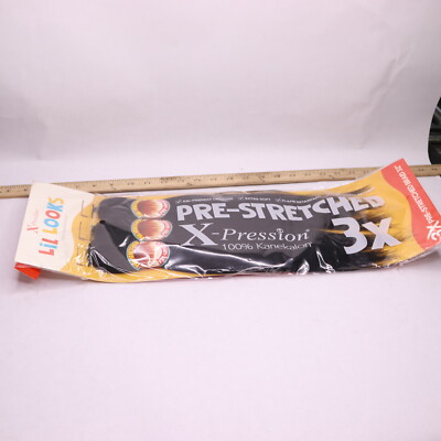 (3-Pk) X-Pression Lil Looks Pre-Stretched Calming Braid Synthetic Black 32''