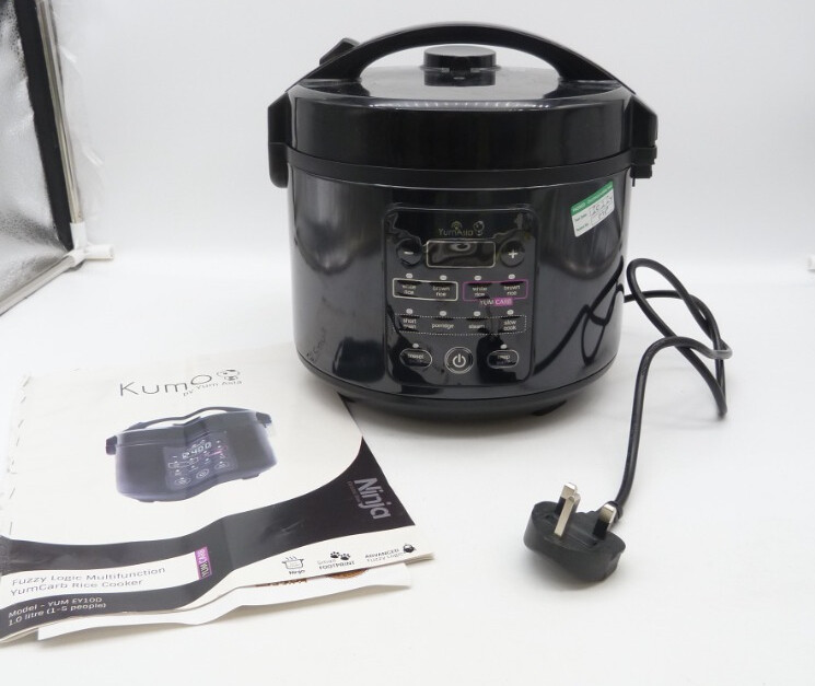 YUM ASIA BLACK KUMO YUMCARB RICE COOKER MODEL YUM EY10D & INSTRUCTION