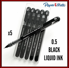 5 Paper Mate InkJoy Rollerball Pens  BLACK INK Fine 0.5mm BUY 2 GET 1 EXTRA FREE