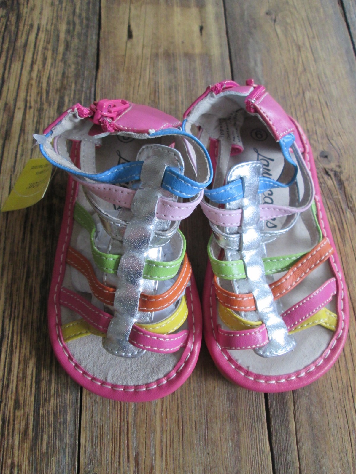 Sandals Pink Metallic Silver Alligator