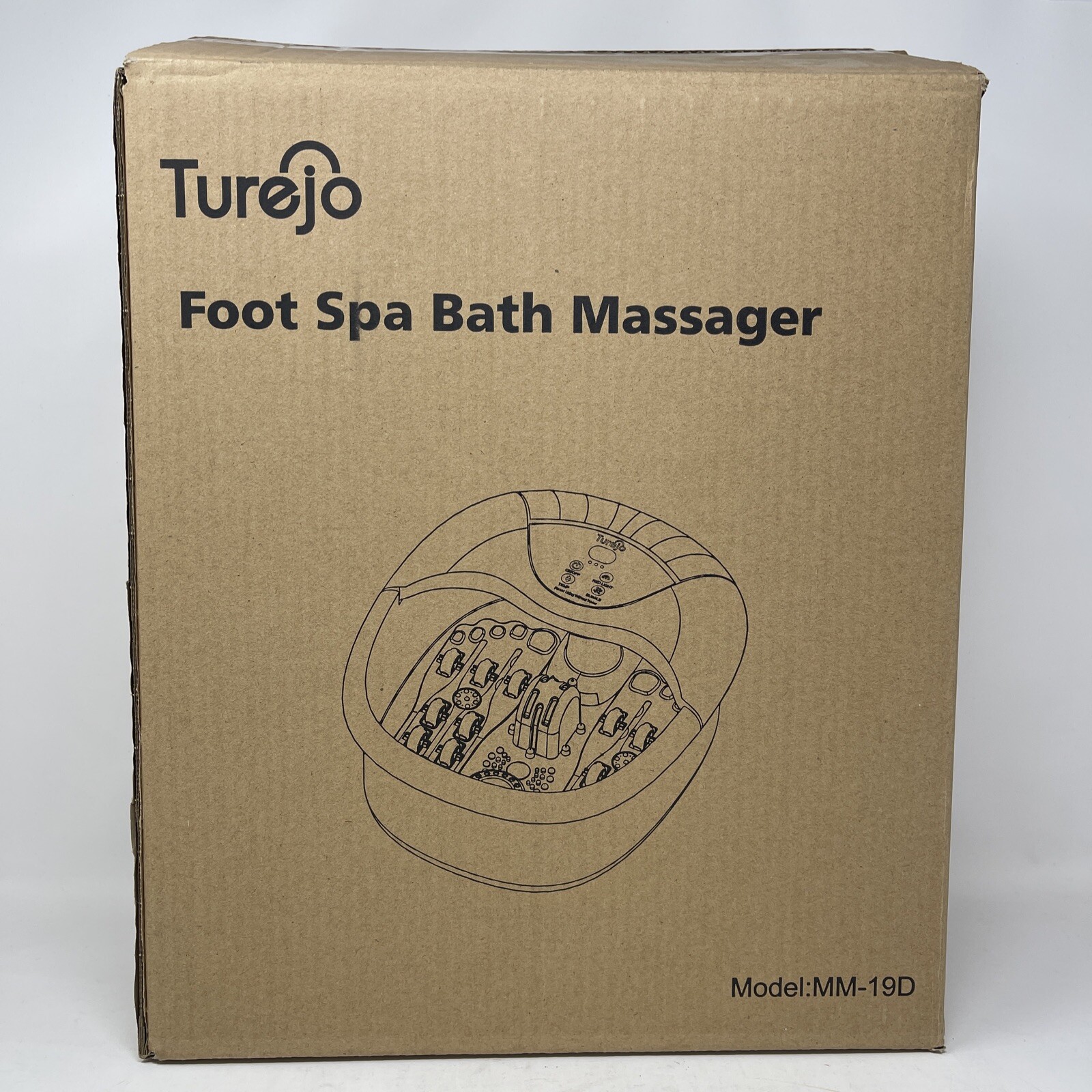 Turejo Foot Spa Bath Massager Heated Pumice Stone Rollers Model MM-19D