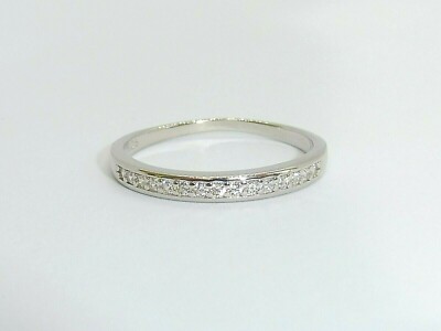 Damen 925 massiv Silber Brillantschliff 16 Steine weißer Saphir Eternity Ring