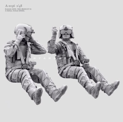 1:35 50mm resin figure model 2 modern helicopter pilots Unpainted Unassembled