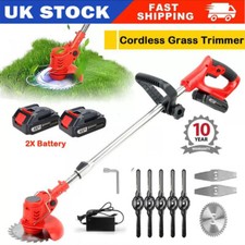 48V Cordless Strimmer Grass Trimmer Electric Weed Cutter Edger 2x Li-Ion Battery