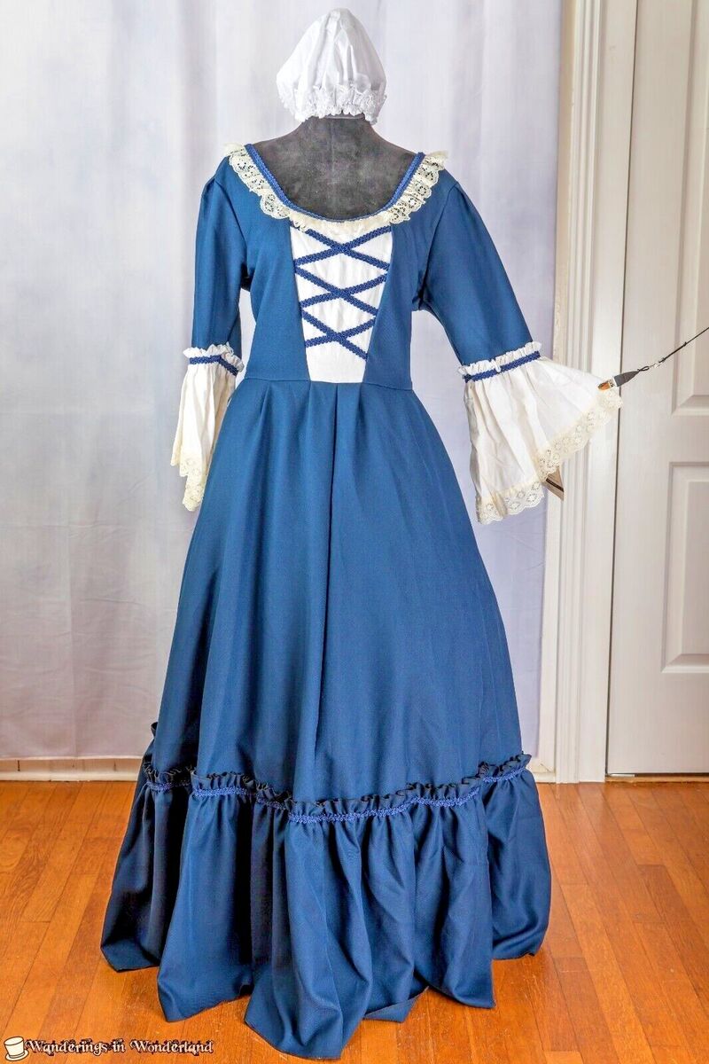 Abigail Adams Blue Ex-Small Colonial Dress Costume Historical