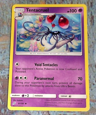 Tentacruel Stage 1 Pokemon Card 2019 Team Up 61/181 Uncommon