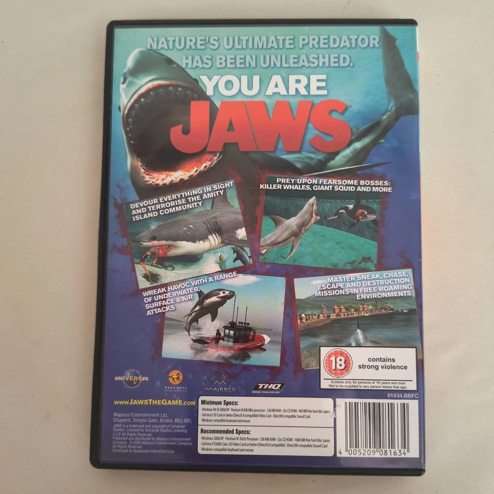 Jaws Unleashed: PC DVD Rom Game w/ Manual - Excellent Condition - Image 2 of 4