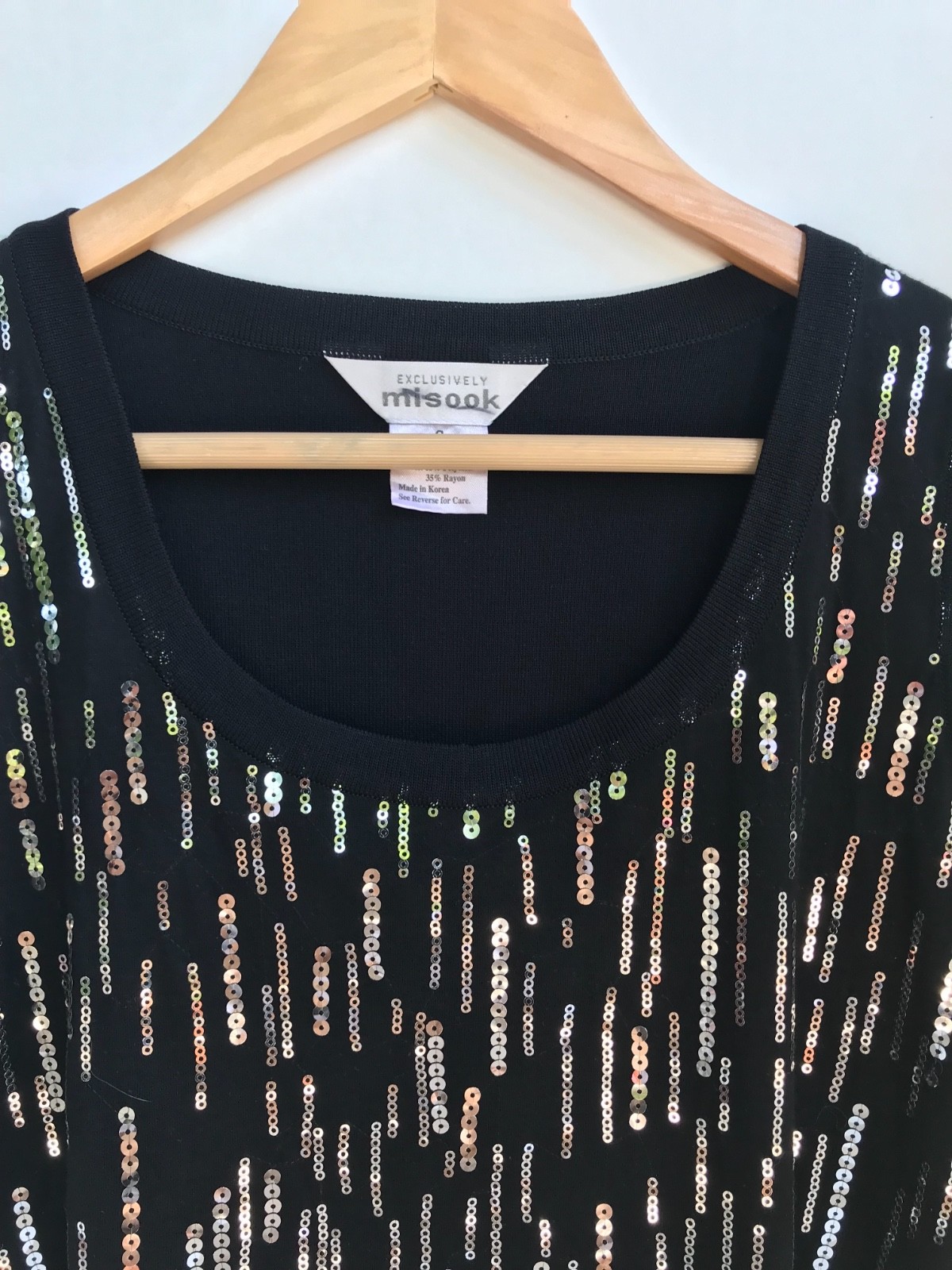 Exclusively Misook Black Sequined Shell Tank Blou… - image 4