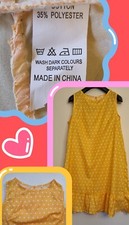 Yellow Polka Dot Cotton Blend Size 12 / Large Lightweight Slip Dress