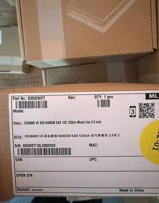 HUAWEI 03032WET HWE52SS36T4M002N ES3600S V5 6.4TB SAS 2.5'' Solid State Drive