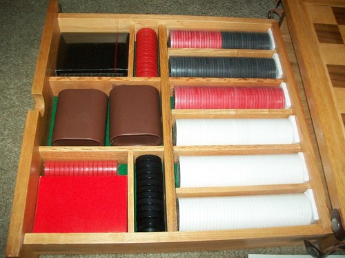 Holz Flip Spielbrett Set, Dame, Backgammon, Würfel, Pokerchips NIE BENUTZT - Bild 2 von 7