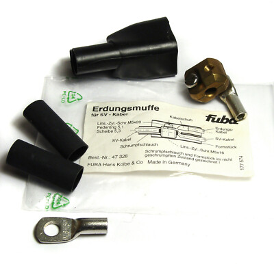Erdungsmuffe für SV-Kabel, fuba Nr 47 328, Set mit Schrumpf-Schlauch-Hose, NOS