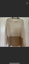 Cream  Beige Colorblock Pocket Sweater NWOT