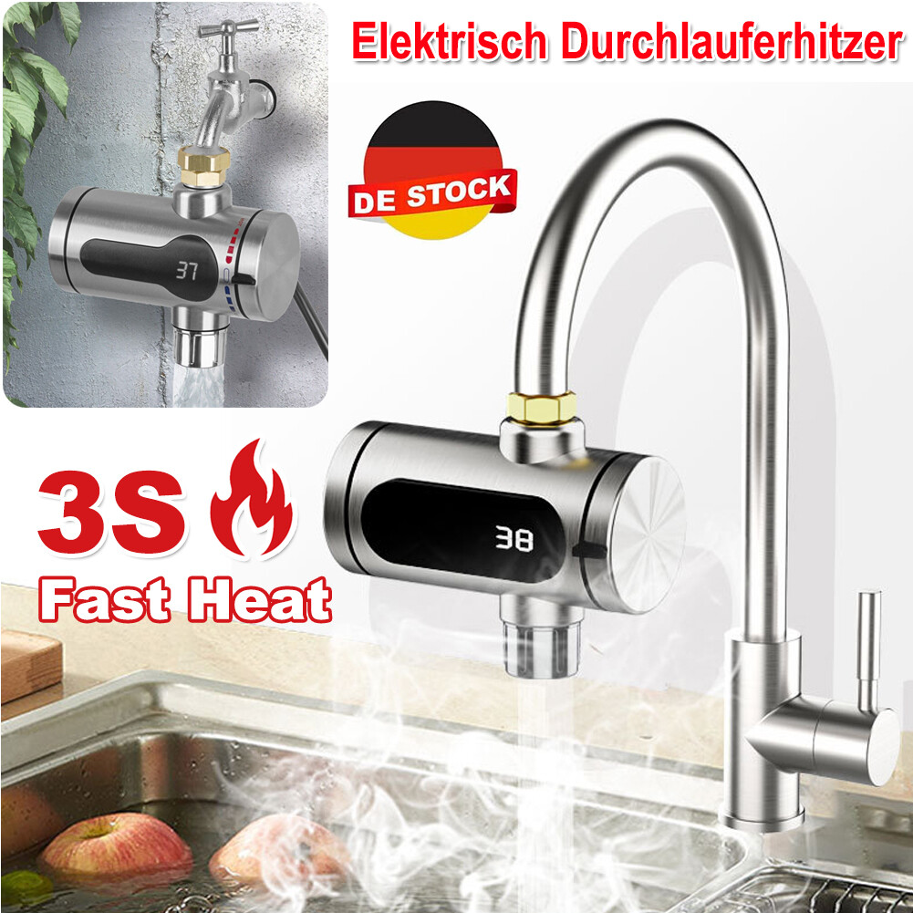 3600W Kompakter Edelstahl Durchlauferhitzer Garten Wohnmobil Camping