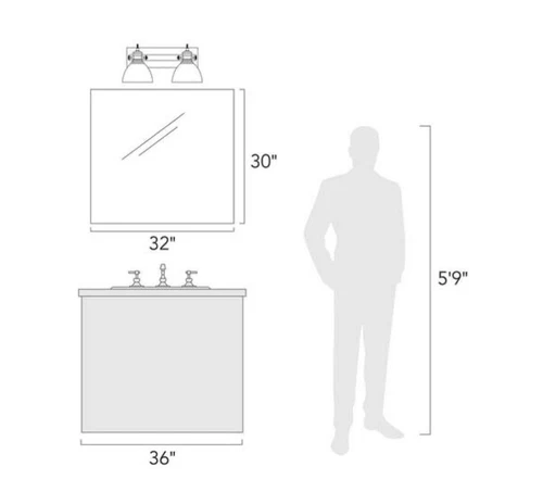 Golden Lighting 3118-BA2 RBZ-OP Hines - 2 Light Bath Vanity-8.38 Inches Tall and - Picture 2 of 5