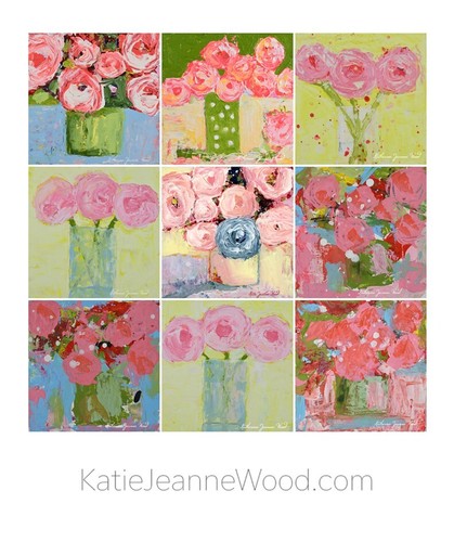 Flower Painting Original Floral Roses Poppies Yellow Canvas Art Miz Katie - Picture 19 of 20