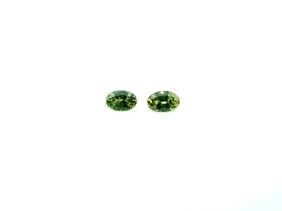Demantoid Garnet 6x4 oval pair  set of 2  Excellent Cut Demantoid Garnet Jewelry - Image 4 of 4