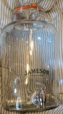 Jameson Irish Whiskey -  2 Gallon Glass Dispenser - Infusion Jar w/ Spout ...NEW