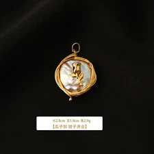 Oil painting style DIY handmade Baroque pearl drip glaze flower necklace pendant