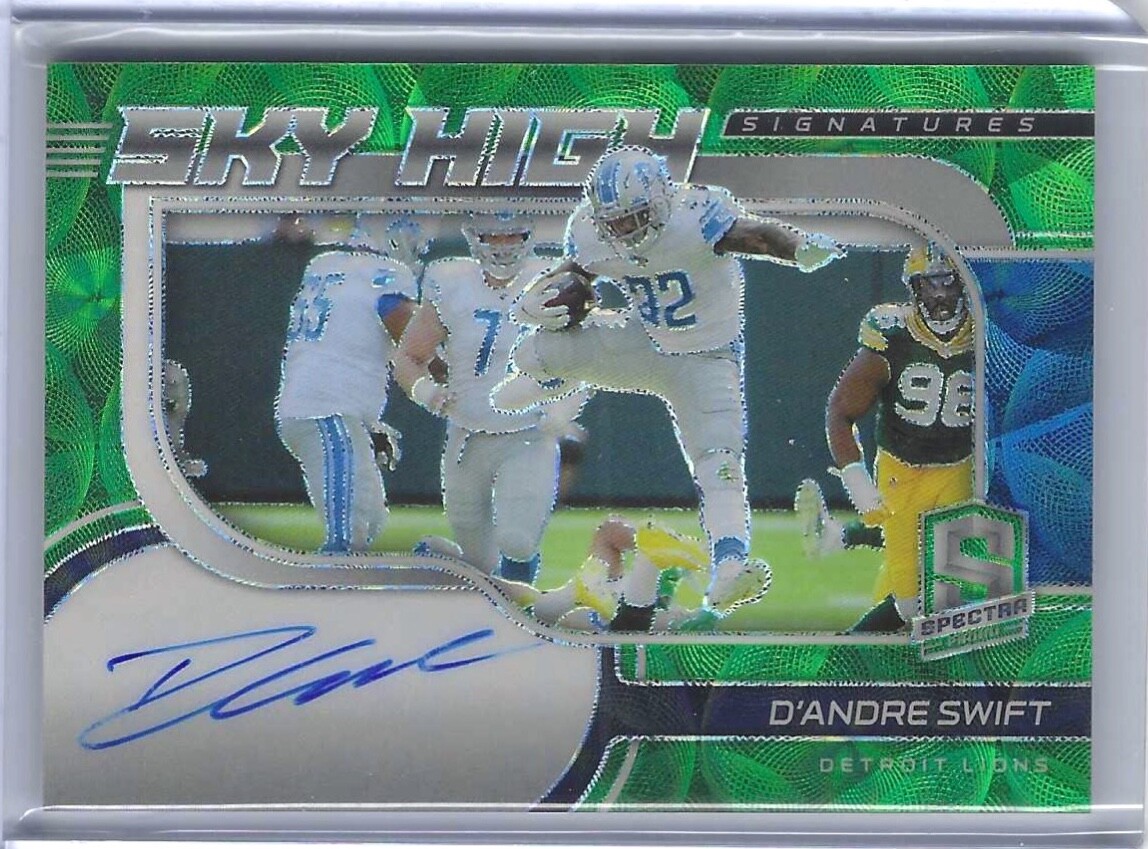 D'ANDRE SWIFT 2021 PANINI SPECTRA GREEN SCOPE PRIZM SKY HIGH AUTO #D 25/25