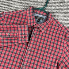 Banana Republic Shirt Mens Large Red Plaid Long Sleeve Button Up Slim Fit