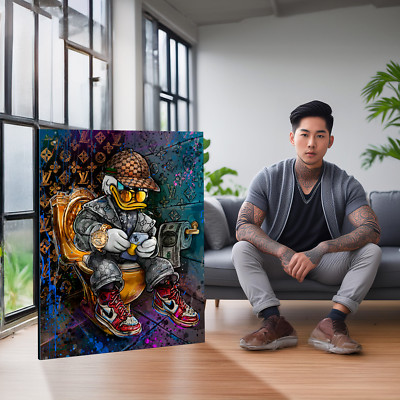 Kunstwerk  ''Brainstorm'' auf Leinwand oder Acrylglas Comic Art Pop Art Dagobert