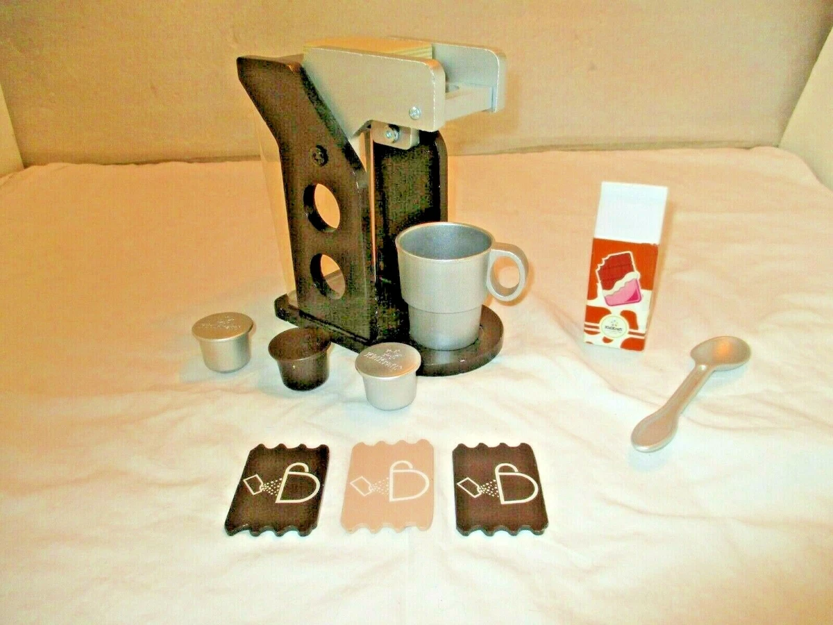 KidKraft 11Pc Espresso Wooden Coffee Maker Set Pretend Play Pods
