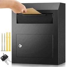 Yaocom Mailbox for Outside Wall Mount Locking Drop Box Wall Mounted Heavy Dut...