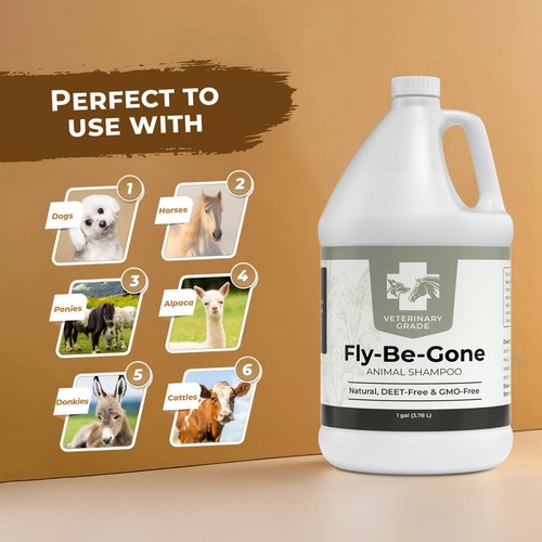 VetGrade Fly-Be-Gone Animal Defense Shampoo || GANZ NATÜRLICH || Viehfreundlich - Bild 3 von 5