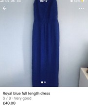 full length royal blue evening dress
