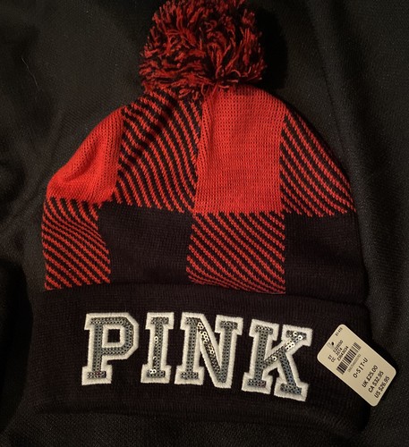Victoria's Secret PINK Plaid Beanie Hat 