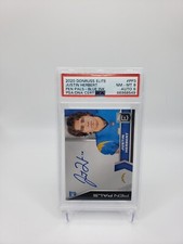 2020 Donruss Elite Justin Herbert Rookie Card PEN PALS BLUE INK #PP3 PSA 8