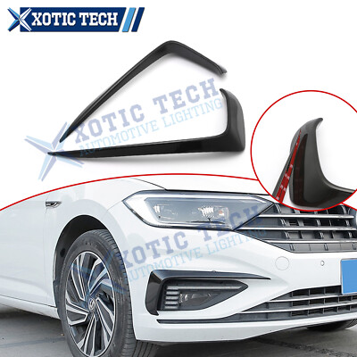 2pcs Glossy Black Front Fog Lamp Light Cover For Volkswagen Jetta MK7 2019-2021